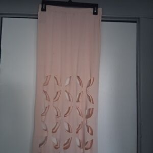 Elegant Pink Skirt with Cut-Out Design